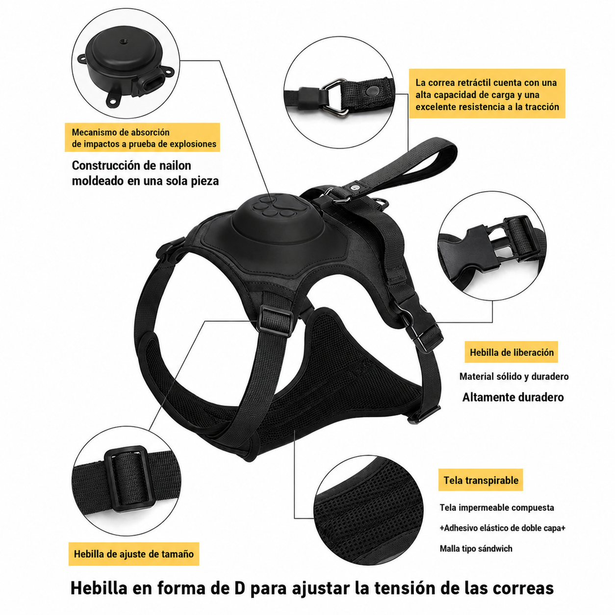 Chaleco con Correa Incorporada Retráctil – Mod. 1
