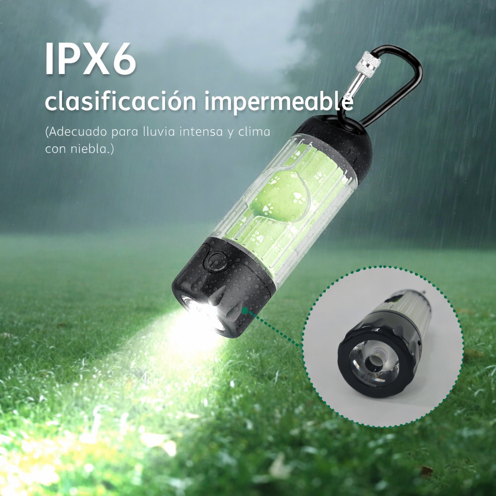 Dispensador de Bolsas con Linterna LED Recargable IPX6