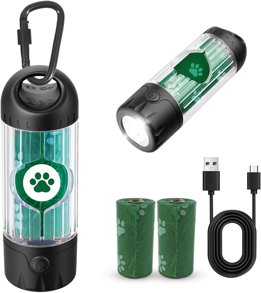 Dispensador de Bolsas con Linterna LED Recargable IPX6